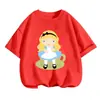 Aliexpress Transfronteiriço Camiseta de Verão Fofa de Desenho Animado Meninos e Meninas Versão Q Estampa de Desenho Infantil