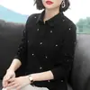Camisa Polo Camiseta de Manga Larga para Mujer Talla Grande Holgada Ropa de Madre Primavera Transfronteriza Nueva Camiseta Efecto Adelgazante Top Camiseta Básica
