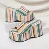 Chanclas de cuña con plataforma y punta abierta transfronterizas europeas y americanas Chanclas de calle europeas y americanas para vacaciones con suela gruesa para mujer Plataforma 10 Venta al por mayor Tallas grandes