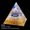 Pirámide de Cristal Natural de 8 cm Decoración Creativa para el Hogar Adorno Artesanal Bola de Cristal Envuelto en Resina Pirámide de Resina