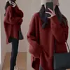 Suéter de Longitud Media para Mujer, Nuevo Estilo Otoño e Invierno, Estilo Suave y Relajado, Top Base de Punto Estilo Francés