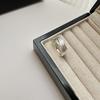 Anillo de línea geométrica de plata esterlina S925, diseño de nicho de blogger ins japonés, joyería de anillo abierto ancho y estrecho