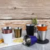 Procesamiento taza de agua de oficina con logo personalizado taza de café de acero inoxidable de doble pared taza de vino pequeña práctica para restaurante al aire libre
