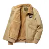 Jaqueta de Lã de Cordeiro VIP de Inverno para Homens, Jaqueta Bomber Acolchoada de Algodão, Workwear Vintage, Casaco Espesso de Cor Sólida à Prova de Frio
