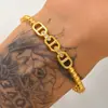 Venda Quente Transfronteiriça Impermeável Resistente ao Desbotamento Aço Titânio Conjunto de Pulseiras de Flor Levemente Luxuoso High-End Moda Versátil Banhado a Ouro 18K
