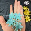 Estilo TikTok Flor do Oceano Pétalas de Íris Contas Artesanais DIY Tamanho 42*44mm Cor Sólida Gradiente Cor AB