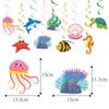 Nueva Decoración de Cumpleaños Submarina Adornos Colgantes Espirales Peces Tropicales del Océano Conchas Decoración de Fiesta de Cumpleaños de Verano Espiral