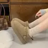 Sapatos de Algodão 2026 Sola Grossa Sapatos Birkenstock Femininos Inverno Sapatos de Pão Botas de Neve Botas Curtas Casuais Novo Estilo Quente Sapatos de Algodão com Plus Veludo