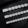 Cadena Cubana de Caramelo de Roca de 10 mm con Zirconia Incrustada de Cobre Pulsera Tenis Tapa Abatible Diseño Pesado Estilo Caliente de Amazon Lote de Fábrica