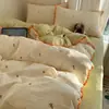 Juego de Cama Individual de Cuatro Piezas Algodón Puro Nueva Funda de Edredón Bordada Sábana Juego de Tres Piezas para Dormitorio Estudiantil