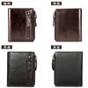 Cartera de Cuero Comercio Exterior Transfronterizo Cuero Genuino Cartera Vertical para Hombre Primera Capa Piel de Vaca Cartera Corta Tarjetero