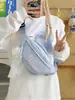Nueva bolsa cruzada de lona ligera para el pecho, riñonera de nicho para mujer, bolsa de deporte tipo dumpling simple y versátil, bolso de hombro resistente al agua