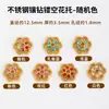 Contas Espaçadoras Quadradas Flor de Aço Inoxidável com Strass para Pulseiras Colares Brincos DIY Acessórios para Pulseiras de Cristal