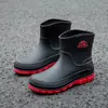 Nuevos Zapatos de Agua para Hombre Impermeables Botas de Lluvia Antideslizantes Zapatos de Lluvia de Tubo Corto Uso Exterior Estilo Coreano Cuatro Estaciones Zapatos de Goma para Pies para Exportación