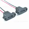 Enchufe de carga tipo C de tipo ojo de cerradura de doble pin con cable de conexión, puerto de carga externo para dispositivos pequeños, 2P 4P