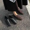 6612-2 Zapatos Mocasines de Cuatro Estaciones con Patrón Tejido y Punta Puntiaguda de Piel Suave Cómodos sin Cordones Zapatos de Talla Grande para Mujer para Exportación