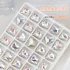 Arte de Unha de Influenciador Coração de Cristal Diamante Irregular Diamante K9 Diamante Tridimensional Super Brilhante Coração Torto Diamante Ponta Inferior Joias de Diamante Multicolor