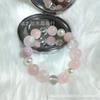 Pulseira Casual Nova de Cristal Rosa Natural para Mulheres, Design Original Pulseira de Kunzita para Atrair Flor de Pêssego Pulseiras de Melhores Amigas e Joias