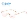 Gafas sin montura DR.LOLLY, ultraligeras, de titanio puro, con montura ruborizada, gafas Danyang, gafas de belleza con protección contra la luz azul.