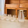 Jarra de Vidrio para Agua Fría, Resistente a Altas Temperaturas, Gran Capacidad para Uso Doméstico, Jarra para Agua Fría, Juego de Tazas para Agua Hervida, Jarra para Agua para Sala de Estar, Tetera