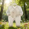 26 Romper de Mariposa Delgado de un Solo Lado de Verano para Bebé Mono de Algodón de Dibujos Animados con Velcro Talla 52-59