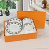 Ouge Sencillo y Moderno Juego de Vajilla con Letra Dg para Café Set para el Hogar Plato para Comida Occidental Tazón Cuchara Taza de Café y Platillo Regalo