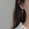 Nalan s925 Tremella Line Brincos femininos coreanos de folhas doces, peça redonda, brincos de onda de diamante único, joias G3960