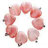 Fabricante Transfronteiriço Pedra Natural Pingente em Forma de Coração Quartzo Rosa Ágata Coração de Pêssego Colar Acessórios DIY Atacado Cristal Natural