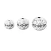Cuentas Espaciadoras de Plata Pura 999 Cuentas Duras de Plata Estéreo Patrón de Loto Estéreo Cuentas Redondas Cuentas Espaciadoras Joyería de Plata DIY Cuerda Trenzada Accesorios para Ensartar Material