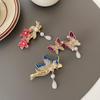Estilo Francés Elegante Flor tamaño pequeño Pasador Lateral Flequillo Mechones Sueltos Pinza para el Cabello Mariposa Pedrería Accesorios para el Cabello Parte Trasera de la Cabeza Adorno para la Cabeza para Mujeres