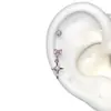 Tachuela para Cartílago de Oreja Corazón de Zirconia Colgante Estrella de Cuatro Puntas Tachuela para Oreja Rosca Externa Piercing de Oreja para Curación No Es Necesario Quitar los Pendientes Pendiente en Capas