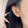Aretes de Oro Arena Vietnamita Hielo Triturado Riqueza Instantánea para Mujer, Vintage, Juveniles, Lujosos, Lindos Aretes Dorados del Año del Caballo