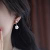 Pendientes de Plata S925 con Aguja, Camelia Super Inmortal, Blanco Perlado, Perla Rosa, Pendientes Elegantes de Nueva Entrada, Pendientes de Lujo Ligero