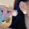 Pendientes de flores de color dopamina de verano para mujer, con ambiente festivo, pendientes que combinan con todo, pendientes de temperamento con halo de moda