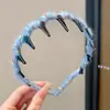 Faixa de Cabelo Ondulada de Lã Colorida com Temperamento de Primavera, Acessório de Cabelo Fofo para Mulheres com Testas Altas, Faixa de Cabelo para Lavar o Rosto, Presilha de Cabelo