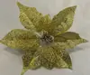 Flores de Navidad, Decoraciones para Árbol de Navidad, Adornos de Flores Artificiales, Polvo Brillante, Cabezas de Flores Brillantes