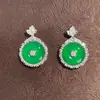 Colar Yincheng Prata de Lei S925 Fivela de Segurança Crisoprásio Pingente Zircônia Cheio de Diamantes Estilo Chinês Corrente da Clavícula Fabricante Atacado