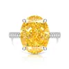 Anillo de Huevo de Paloma Cortado Flor de Hielo de Piedra Preciosa Colorida Más Vendido en Transmisión en Vivo para Mujeres, Diamante de Alto Carbono Súper Brillante, Electrochapado en Oro Real, Anillo Extra Grande con Forma de Huevo