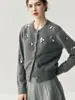 Cárdigan de Cachemira Jacquard Mariposa Estéreo para Mujer, Chaleco sin Mangas de Moda para Otoño e Invierno, Traje Elegante y que Rejuvenece
