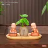 Decoración para el hogar, figuras de monjes estilo Zen, pequeñas estatuas de Buda, decoraciones para sala de estar y oficina, adornos para mesa de centro, jarrones de cerámica, paisajes en miniatura