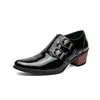 Sapatos de Couro Pontudos de Salto Alto da Primavera Transfronteiriços Aliexpress Tamanho Grande Sapatos Formais Casuais Sapatos Masculinos Modernos de Couro Envernizado Aumentadores de Altura