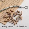Nuevas cuentas sueltas de piedra natural rectangular retro chino, piedra Shoushan, piedra de grano rojo, accesorios para pulsera y collar con cuentas DIY