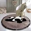 Alfombra redonda de felpa sintética tipo cachemira, amigable con la piel, para dormitorio, habitación infantil, alfombra refrescante para mesita de noche, alfombra para la primera celebración de cumpleaños de bebé