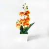 Orquídea Phalaenopsis artificial de 4 flores transfronteriza, bonsái cuadrado para interior, decoración creativa para el hogar, planta verde en maceta, adorno de flor artificial