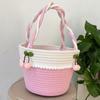 Nova Bolsa de Menina 2024 Nova Bolsa Nuvem Arco-Íris Bolsa Infantil de Palha Bolsa de Palha de Grande Capacidade Estilo Coreano