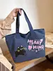 Bolso de Lona Impreso con Gato Personificado Bolso de Hombro Estudiante Moda Bolso de Mano Listo para Exportación Transfronteriza