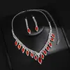 Moda Transfronteriza Conjunto de Collar, Pendientes y Pulsera para Novia Boda Marquise Brillante Moda Joyería de Boda Tres Piezas