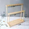 Soporte de madera maciza color nogal para collares, Estante de almacenamiento para pulseras, Soporte de exhibición de joyas para rosarios budistas, Cadenas de suéter y pulseras