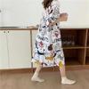 Pijamas mulheres verão estilo coreano pijamas mulheres verão nightdress manga curta mulheres verão home wear terno estudante bonito plus size