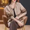 Cárdigan de punto con capucha y cremallera, manga larga, para mujer, colección otoño/invierno 2026, diseño de rayas color block, adecuado para madres, ropa de abrigo, ropa de mujer